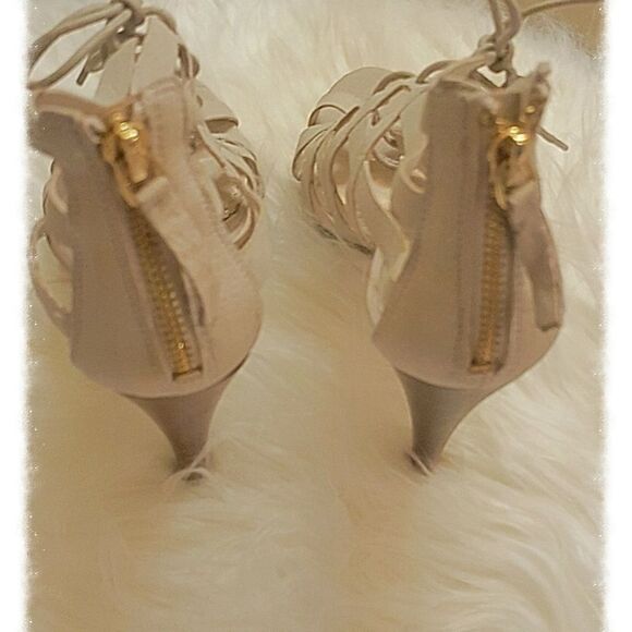 IVORY SUEDE STRAPPY SANDALS - Picture 6 of 6
